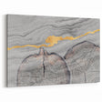 Gold Vein Line Art - Abstract Tree Rings on Grey Canvas