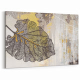 Minimalist Gold and White Abstract Art - Modern Brush Strokes Canvas