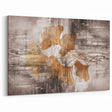 Golden Ginkgo Leaves Abstract Art - Modern Brush Strokes Canvas