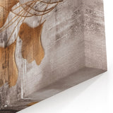 Golden Ginkgo Leaves Abstract Art - Modern Brush Strokes Canvas