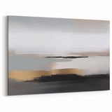 Abstract Brush Strokes - Black, White, and Gold Modern Canvas Art