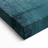 Golden and Teal Leaf Abstract Art - Modern Brush Strokes Canvas