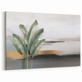 Tropical Abstract Brush Strokes - Green Leaves on Modern Canvas