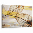 Translucent Golden Leaves Abstract Art - Modern Brush Strokes Canvas