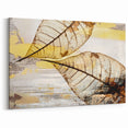 Translucent Golden Leaves Abstract Art - Modern Brush Strokes Canvas