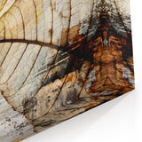 Translucent Golden Leaves Abstract Art - Modern Brush Strokes Canvas