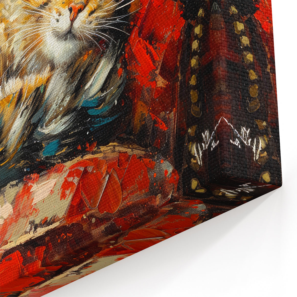 Cozy Sleeping Cat Wall Art - Vibrant Cat Canvas for Warm Home Decor