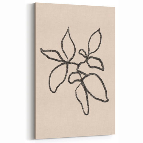 Minimalist Abstract Leaf Art - Modern Botanical Line Drawing