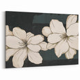 Monochrome Floral Abstract Art - Modern Line Canvas