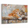 Serene Sleeping Cat Wall Art - Tranquil Cat Canvas for Cozy Spaces