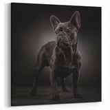 Abstract Floral Bulldog Wall Art - Modern Botanical Canvas Decor