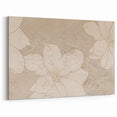 Textured Beige Floral Abstract Art - Modern Minimalist Canvas