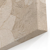 Textured Beige Floral Abstract Art - Modern Minimalist Canvas