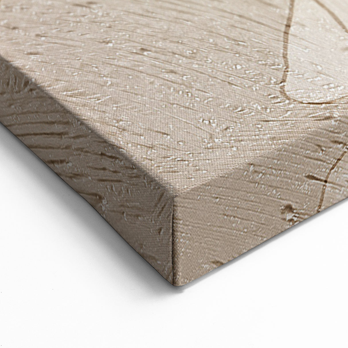 Textured Beige Floral Abstract Art - Modern Minimalist Canvas