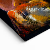 Colorful Bulldog Abstract Art - Contemporary Floral Canvas Design
