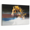 Dynamic Horse Abstract Strokes and Lines Art with Golden Hues