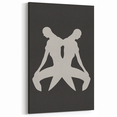 Minimalist Mirrored Figure Art - Modern Abstract Silhouette Decor