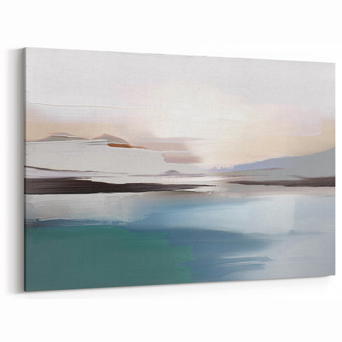Serene Abstract Strokes and Lines Art with Tranquil Landscape