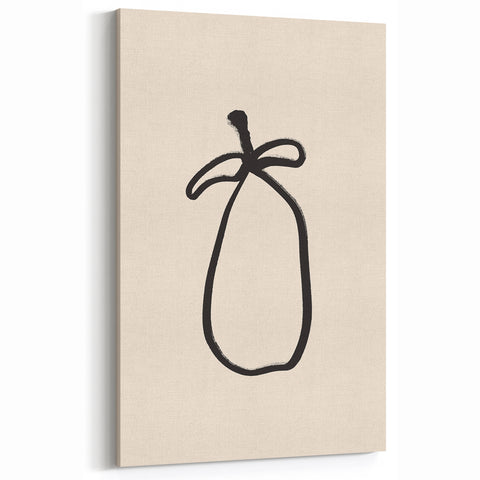 Minimalist Abstract Pear Art - Modern Simple Line Drawing Decor