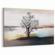 Contemporary Abstract Tree Art with Subtle Strokes and Lines