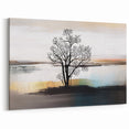 Contemporary Abstract Tree Art with Subtle Strokes and Lines