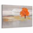 Autumn Solitude Modern Strokes and Lines Abstract Art on Canvas