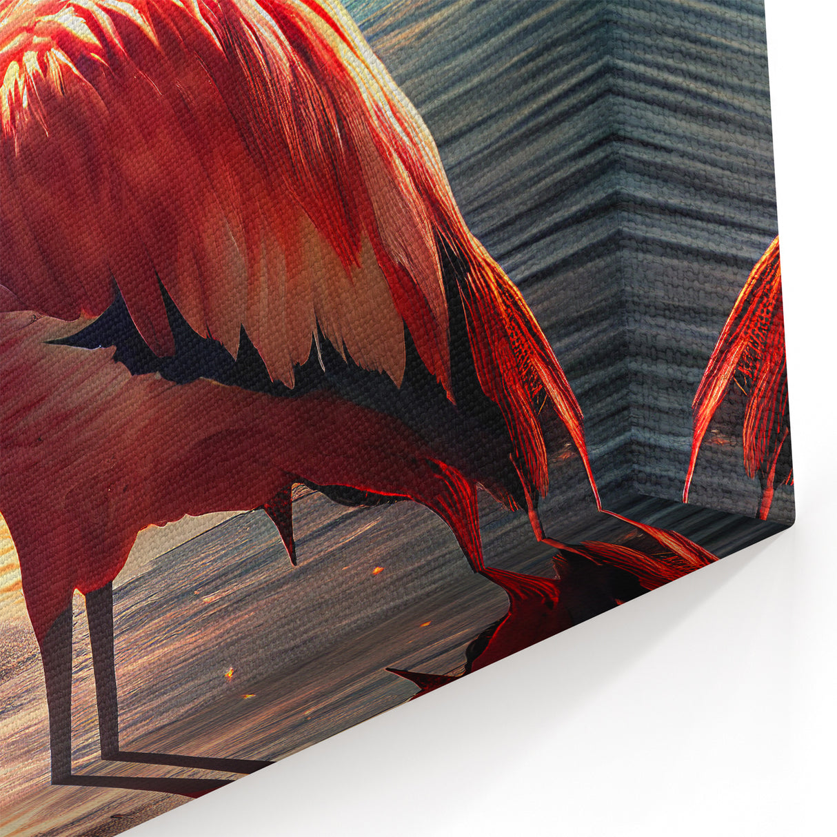 Sunset Flamingo Wall Art - Tropical Flamingo Canvas Print for Home Decor