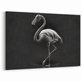 Monochrome Flamingo Wall Art - Black and White Flamingo Canvas Print