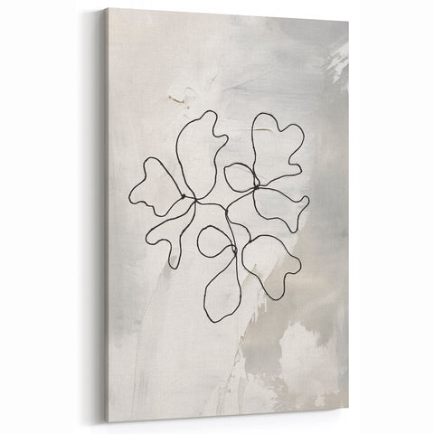 Minimalist Abstract Flower Art - Modern Line Drawing Wall Decor