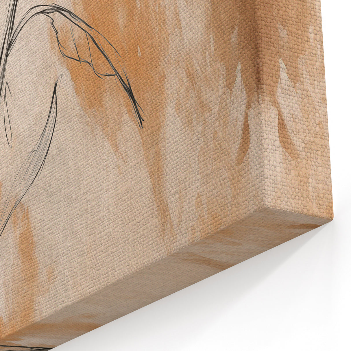 Elegant Minimalist Abstract Flower Art - Modern Geometric Canvas Print