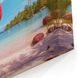 Tropical Flamingo Wall Art - Vibrant Flamingo Canvas Print for Island Decor