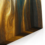 Refined Blue and Gold Abstract Line Art - Modern Wall Art Decor