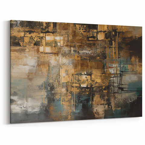 Modern Strokes and Lines Abstract Art Canvas - Geometric Line Design