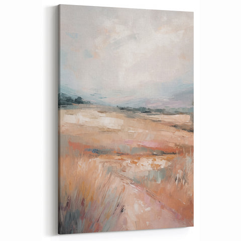Serene Minimalist Landscape Art - Modern Abstract Pastel Canvas Print