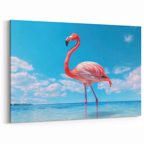 Vibrant Flamingo Wall Art - Flamingo Canvas Print for Coastal Decor