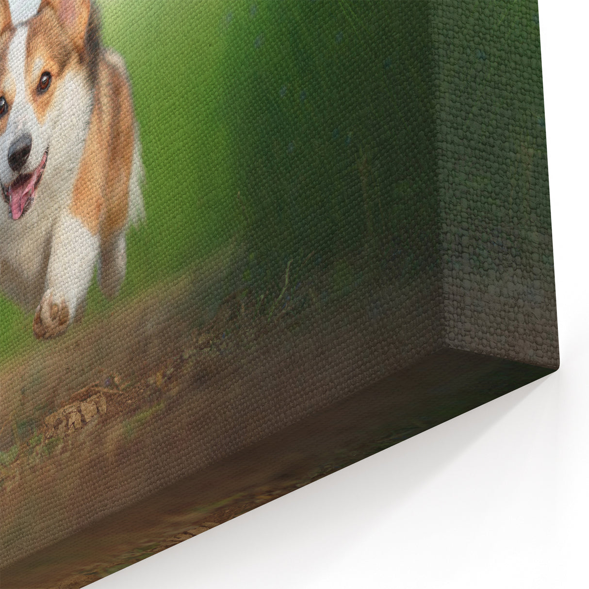 Energetic Corgi Wall Art - Corgi Canvas Print - Playful Corgi Decor