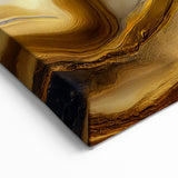 Elegant Gold and Blue Abstract Line Art Canvas - Modern Geometric Design