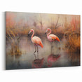 Autumn Flamingo Wall Art - Elegant Flamingo Canvas Print for Warm Decor