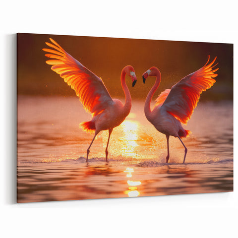 Fiery Flamingo Wall Art - Dynamic Flamingo Canvas Print for Bold Decor