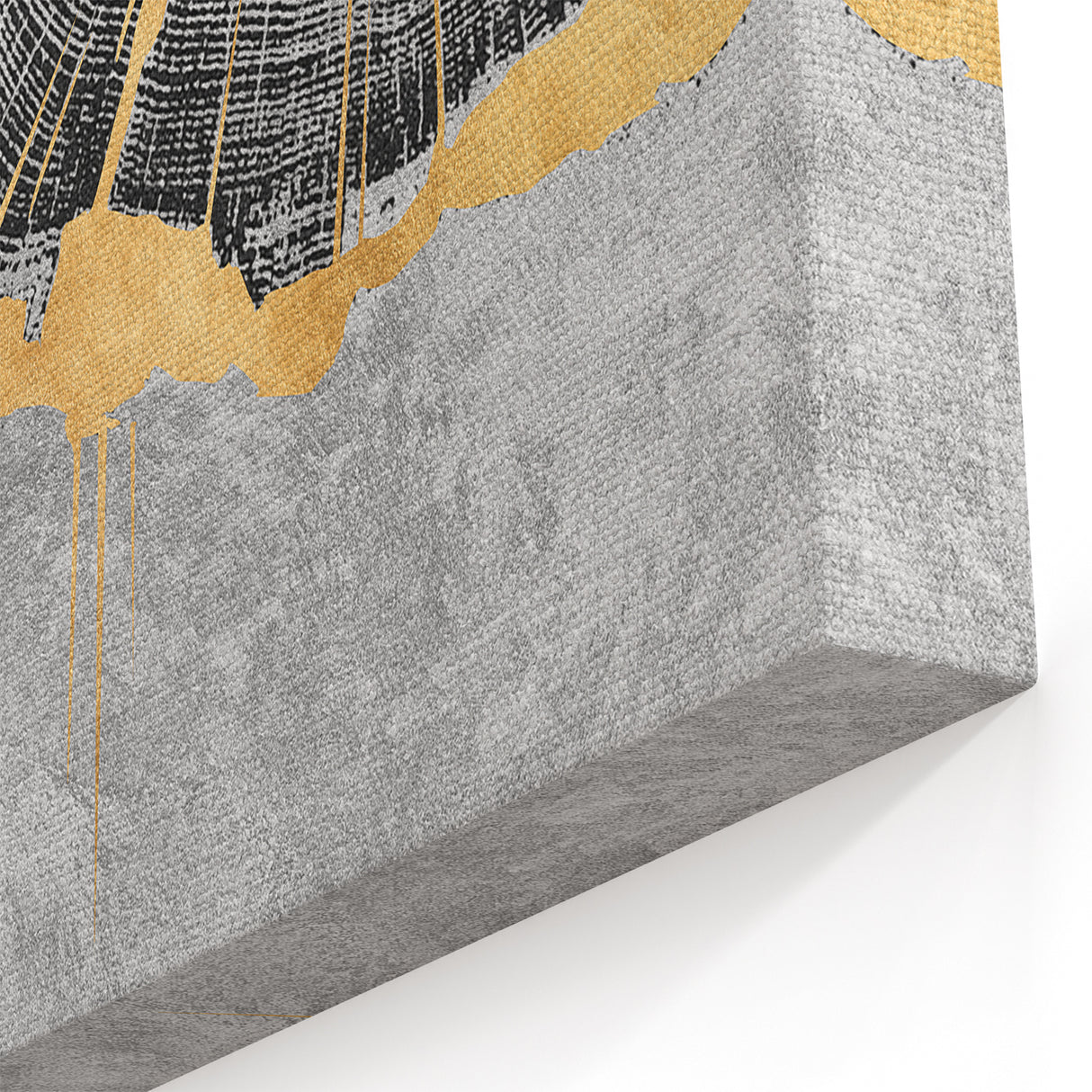 Elegant Geometric Line Art with Gold and Black Accents - Abstract Canvas