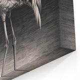 Black and White Flamingo Wall Art - Monochrome Flamingo Canvas Print