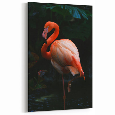 Elegant Flamingo Wall Art - Vibrant Flamingo Canvas Print for Luxe Decor