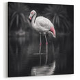 Monochrome Flamingo Wall Art - Elegant Flamingo Canvas Print for Chic Decor