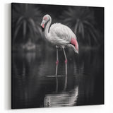 Monochrome Flamingo Wall Art - Elegant Flamingo Canvas Print for Chic Decor