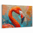 Textured Flamingo Wall Art - Bold Flamingo Canvas Print for Artistic Decor