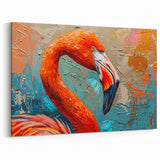 Textured Flamingo Wall Art - Bold Flamingo Canvas Print for Artistic Decor