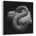 Black and White Flamingo Wall Art - Minimalist Flamingo Canvas Print