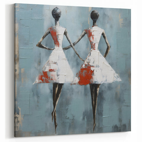 Modern Abstract Figurative Art - Elegant Geometric Canvas Decor