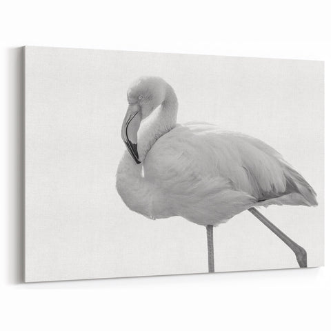 Elegant Black & White Flamingo Wall Art - Minimalist Flamingo Print Decor