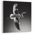 Majestic Black & White Flamingo in Flight - Modern Flamingo Wall Decor